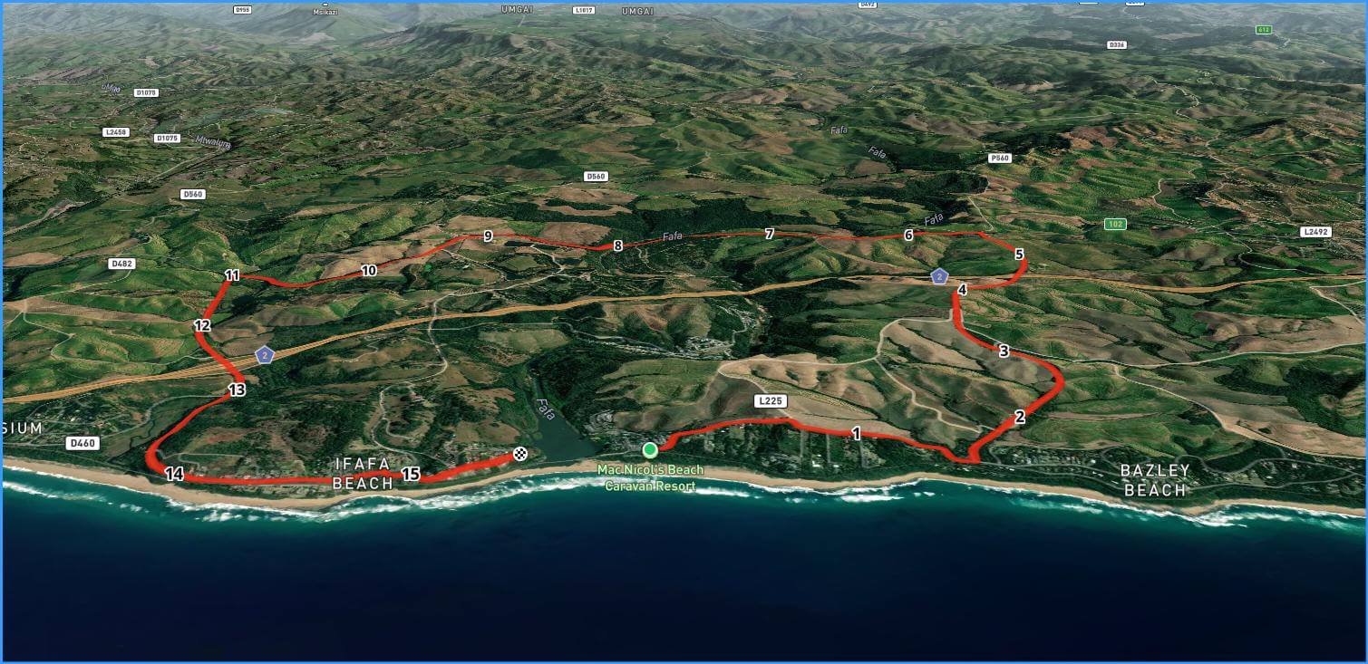 MacNicol 15k Route overview